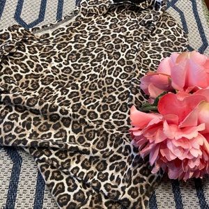 Girls leopard sweatshirt with lace trim